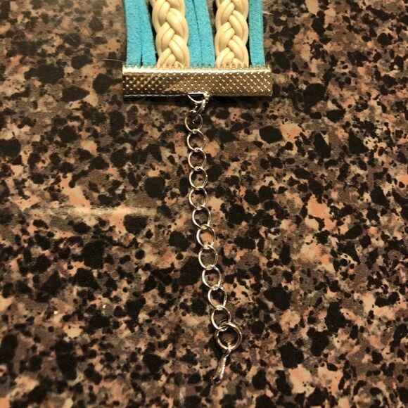 Seahorse starfish infinity sign teal boho bracelet - Picture 3 of 5